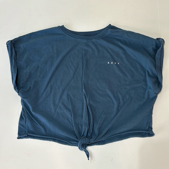 Roxy sunset blue tie waist tee size 10 Medium - Picture 1 of 5